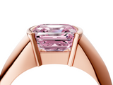 Rose gold Fancy Pink Asscher  Solitaire Tension Set Diamond Ring_41