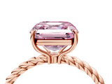 Rose gold Fancy Pink Asscher  Solitaire Twist Band Ring with Four-Prong Setting_85