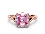 Rose gold Fancy Pink Asscher  Solitaire Twist Band Six-Prong Setting 1