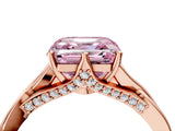 Rose gold Fancy Pink Asscher  Solitaire Twist Band Six-Prong Setting 5