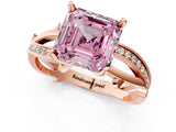 Rose gold Fancy Pink Asscher  Solitaire Twist Band with Pavé Accents and Four-Prong Setting_22