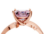 Rose gold Fancy Pink Asscher  Solitaire Twist Band with Pavé Accents and Four-Prong Setting_25