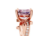 Rose gold Fancy Pink Asscher  Solitaire Twist Band with Pavé Accents and Four-Prong Setting_26