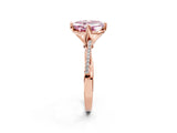Rose gold Fancy Pink Asscher  Solitaire Twist Band with Pavé Diamonds and Four-Prong Setting_110