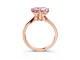 Rose gold Fancy Pink Asscher  Solitaire Twist Band with Pavé Diamonds and Four-Prong Setting_111