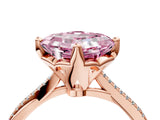 Rose gold Fancy Pink Asscher  Solitaire Twist Band with Pavé Diamonds and Four-Prong Setting_112
