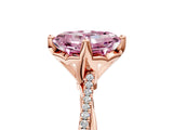 Rose gold Fancy Pink Asscher  Solitaire Twist Band with Pavé Diamonds and Four-Prong Setting_113