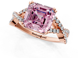 Rose gold Fancy Pink Asscher  Solitaire Twist Band with Pavé Setting and Four-Prong Setting_1