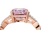 Rose gold Fancy Pink Asscher  Solitaire Twist Band with Pavé Setting and Four-Prong Setting_4