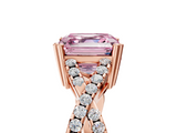 Rose gold Fancy Pink Asscher  Solitaire Twist Band with Pavé Setting and Four-Prong Setting_5