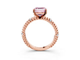 Rose gold Fancy Pink Asscher  Solitaire Twisted Band Prong Set Engagement Ring_49