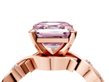 Rose gold Fancy Pink Asscher  Solitaire Twisted Band Prong Setting Ring_4