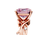 Rose gold Fancy Pink Asscher  Solitaire Twisted Band Prong Setting Ring_5