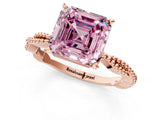 Rose gold Fancy Pink Asscher  Solitaire Twisted Band with Bead Prong Setting_47