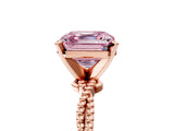 Rose gold Fancy Pink Asscher  Solitaire Twisted Band with Bead Prong Setting_51