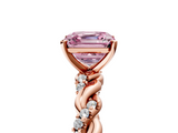 Rose gold Fancy Pink Asscher  Solitaire Twisted Band with Pavé Accents and Four-Prong Setting_25