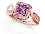 Rose gold Fancy Pink Asscher  Solitaire Twisted Band with Prong Setting_21