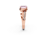 Rose gold Fancy Pink Asscher  Solitaire Twisted Band with Prong Setting_22