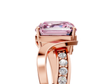 Rose gold Fancy Pink Asscher  Solitaire Twisted Band with Prong Setting_25