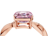 Rose gold Fancy Pink Asscher  Solitaire Twisted Pave Diamond Ring with Four-Prong Setting_118
