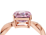 Rose gold Fancy Pink Asscher  Solitaire Twisted Pave Diamond Ring with Four-Prong Setting_28