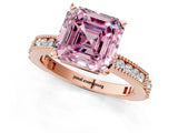 Rose gold Fancy Pink Asscher  Solitaire with Pavé Band and Four-Prong Setting_47