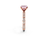 Rose gold Fancy Pink Asscher  Solitaire with Pavé Band and Four-Prong Setting_48