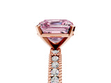 Rose gold Fancy Pink Asscher  Solitaire with Pavé Band and Four-Prong Setting_51