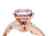 Rose gold Fancy Pink Asscher  Solitaire with Pavé Twist Band and Four-Prong Setting_4