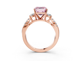 Rose gold Fancy Pink Asscher  Three-Stone Diamond Ring with Pavé Split Shank and Four-Prong Setting_20