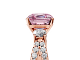 Rose gold Fancy Pink Asscher  Three-Stone Diamond Ring with Pavé Split Shank and Four-Prong Setting_22