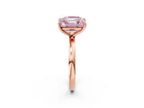 Rose gold Fancy Pink Asscher  and Emerald Cut Toi Moi Ring with Prong Setting_52