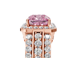 Rose gold Fancy Pink Cushion -Cut Halo Diamond Ring with Split Shank and Four-Prong Setting_92
