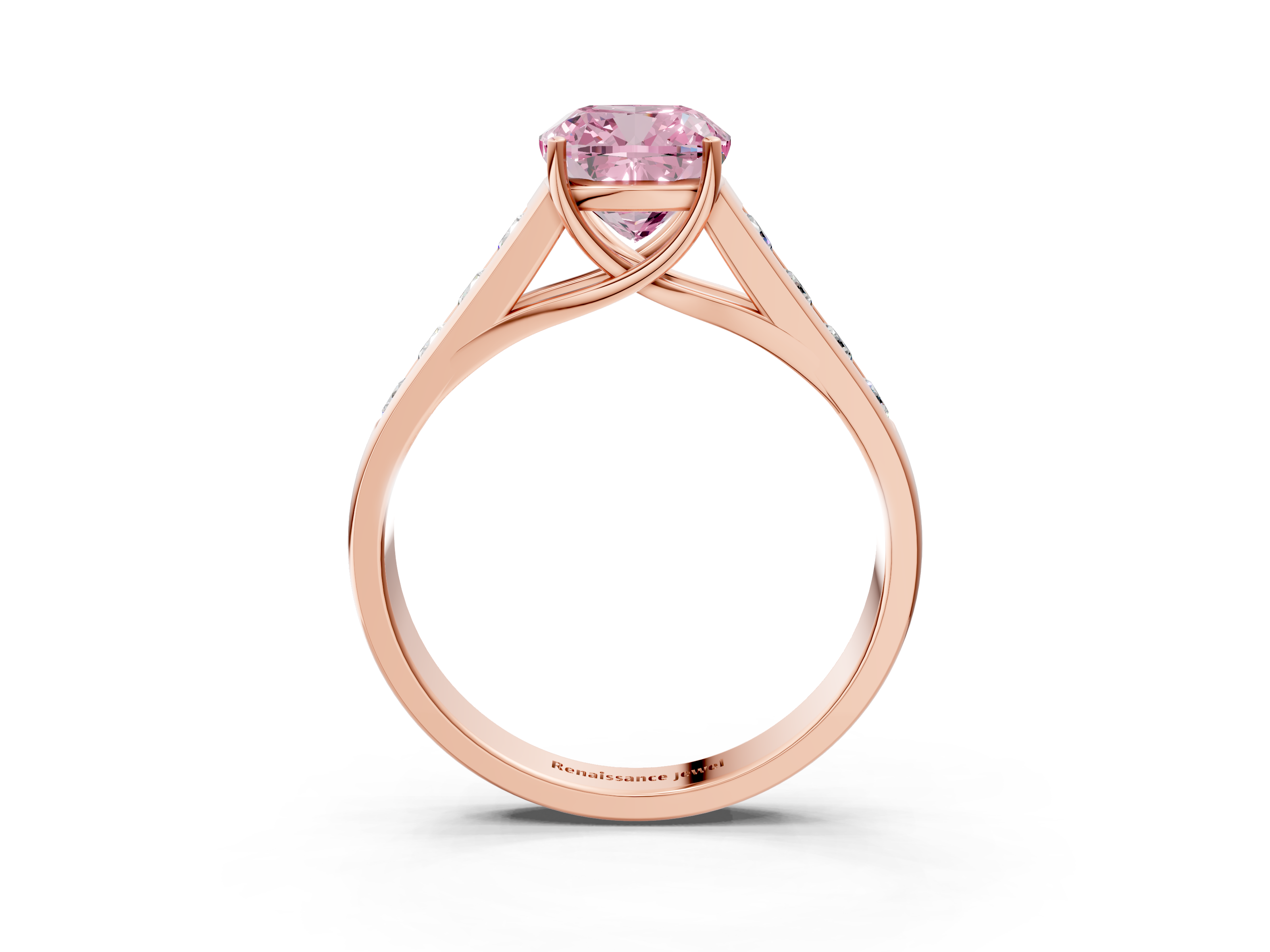 Rose gold Fancy Pink Cushion  Brilliant Channel-Set Solitaire Ring with Four-Prong Setting_40