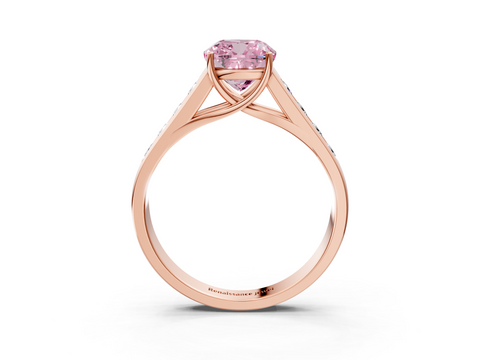 Rose gold Fancy Pink Cushion  Brilliant Channel-Set Solitaire Ring with Four-Prong Setting_40