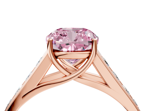Rose gold Fancy Pink Cushion  Brilliant Channel-Set Solitaire Ring with Four-Prong Setting_41