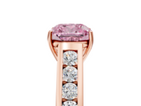 Rose gold Fancy Pink Cushion  Brilliant Channel-Set Solitaire Ring with Four-Prong Setting_42
