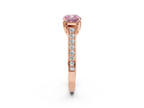 Rose gold Fancy Pink Cushion  Brilliant Cut Diamond Engagement Ring with Pavé Band and Four-Prong Setting_51