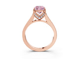 Rose gold Fancy Pink Cushion  Brilliant Cut Diamond Engagement Ring with Pavé Band and Four-Prong Setting_52