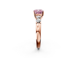 Rose gold Fancy Pink Cushion  Brilliant Cut Diamond Five-Stone Prong Set Engagement Ring with Channel Band_5