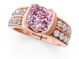 Rose gold Fancy Pink Cushion  Brilliant Diamond Channel Set Wide Band Ring with Bezel Setting_21