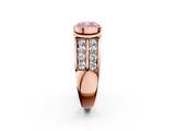 Rose gold Fancy Pink Cushion  Brilliant Diamond Channel Set Wide Band Ring with Bezel Setting_22