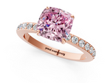 Rose gold Fancy Pink Cushion  Brilliant Pavé Band Solitaire with Four-Prong Setting_54