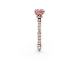 Rose gold Fancy Pink Cushion  Brilliant Pavé Band Solitaire with Four-Prong Setting_55