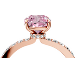 Rose gold Fancy Pink Cushion  Brilliant Pavé Band Solitaire with Four-Prong Setting_57