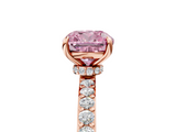 Rose gold Fancy Pink Cushion  Brilliant Pavé Band Solitaire with Four-Prong Setting_58