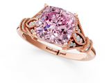 Rose gold Fancy Pink Cushion  Brilliant Solitaire with Pave Band and Four-Prong Setting_55