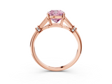 Rose gold Fancy Pink Cushion  Brilliant Solitaire with Pave Band and Four-Prong Setting_57