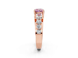 Rose gold Fancy Pink Cushion  Brilliant Solitaire with Side Stones on a Pave Band and Four-Prong Setting_26