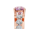 Rose gold Fancy Pink Cushion  Brilliant Solitaire with Side Stones on a Pave Band and Four-Prong Setting_29